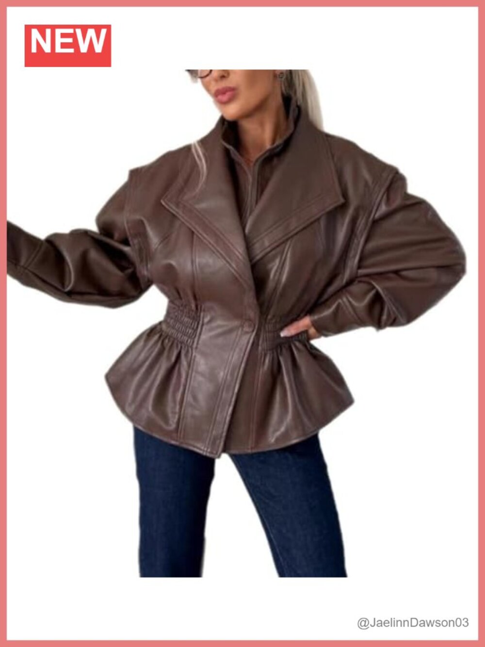 Faux Leather Long Sleeve Button Jacket Faux Leather Women's Coat Streetwear Fall